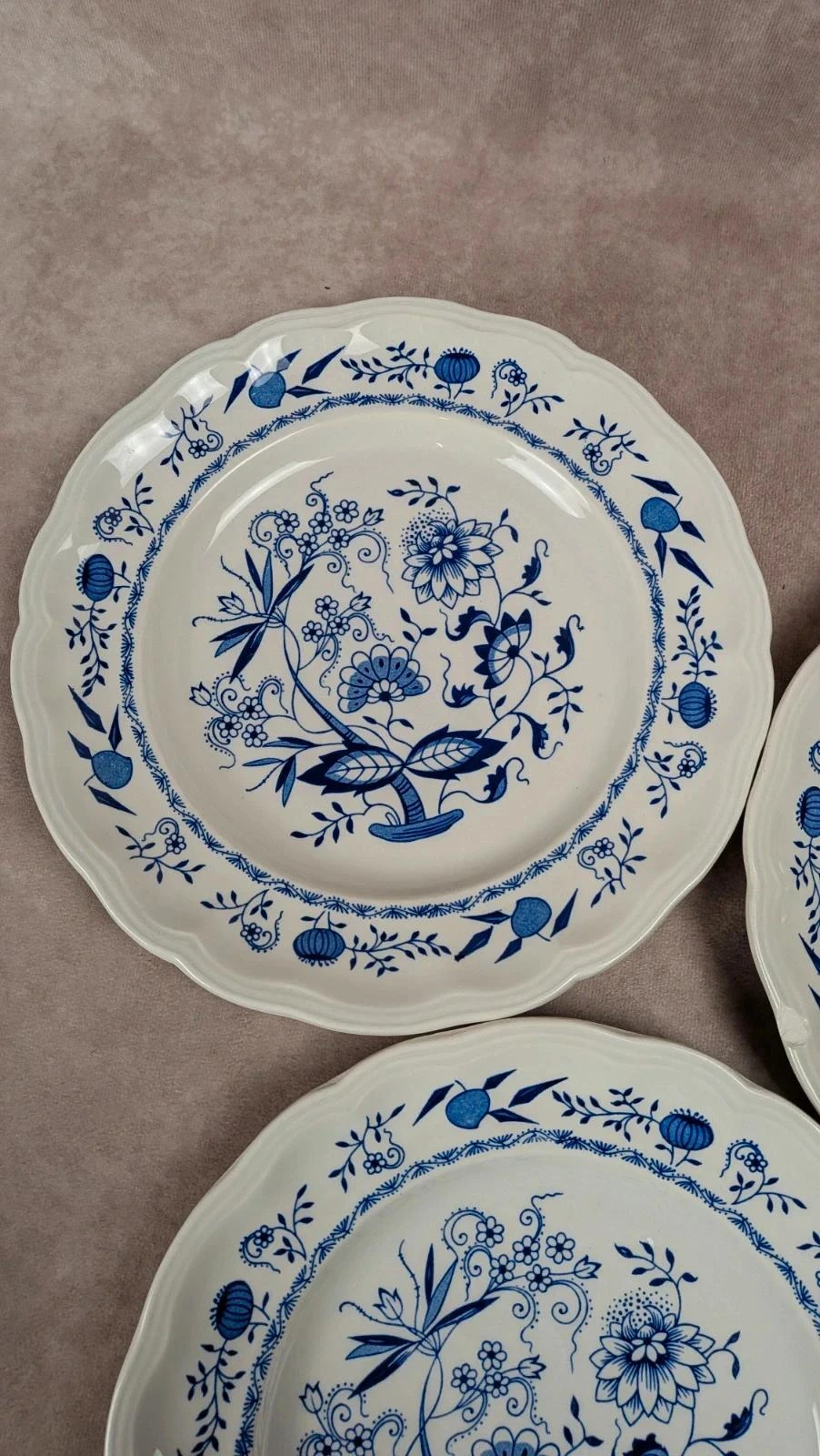 Conjunto de 3 pratos planos Lunéville decoração azul tradicional – photo 4